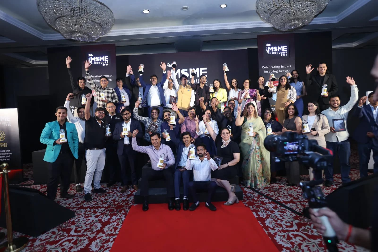 Mulltiply at MSME Honours 2026 with award winners on stage.