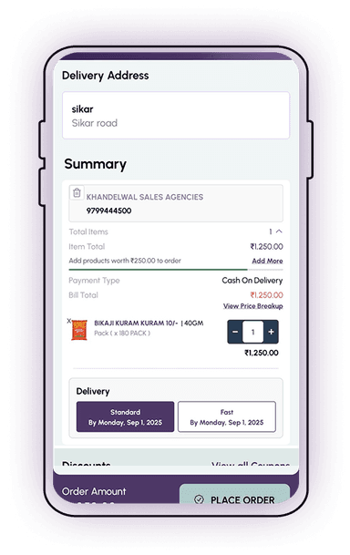 Add to Cart & Place Order